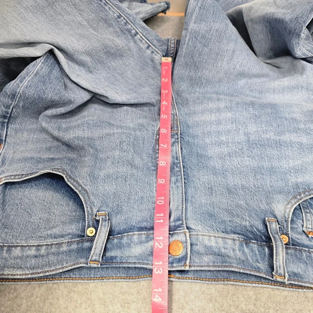 J Crew Wide Leg Crop Jeans 32 (38X26) Blue Light Wash Frayed Raw Hem High Rise